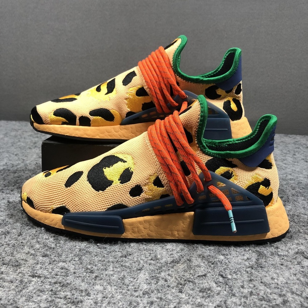 Adidas Pharrell x NMD Hu Animal Print Pulse Amber Shoes Mens 8.5 Sneakers - Picture 3 of 16